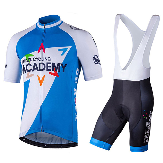 Israel Cycling Academy Kurzarmtrikot 2018 und Kurze Tragerhose Wei Und blau